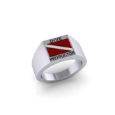 Dive Instructor Sterling Silver Ring TRI087 - DiveSilver Jewelry